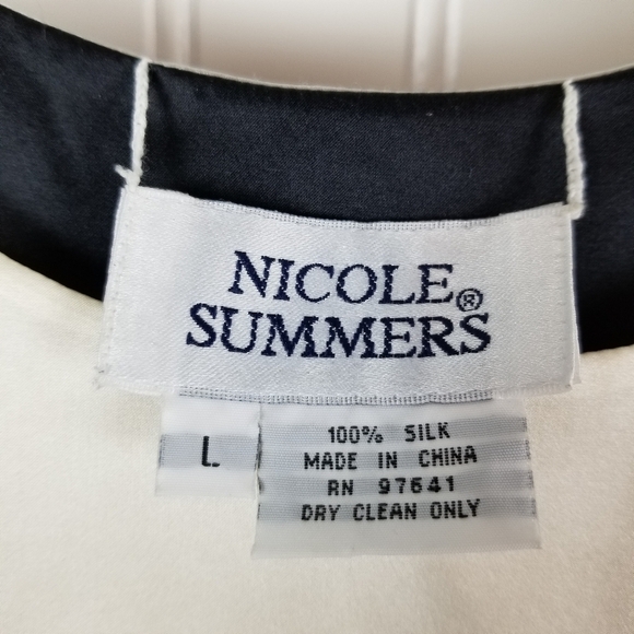 Nicole Summers Womens L Silk Reversible Sleeveless Top Gold Cream Silver Black - Picture 7 of 12